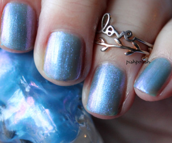 Nail polish swatch / manicure of shade Blackheart Blue Skies