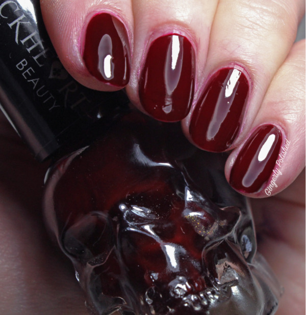 Nail polish swatch / manicure of shade Blackheart Deepest Red