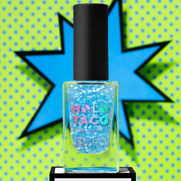 Nail polish swatch / manicure of shade Holo Taco Blue Fizz Taco