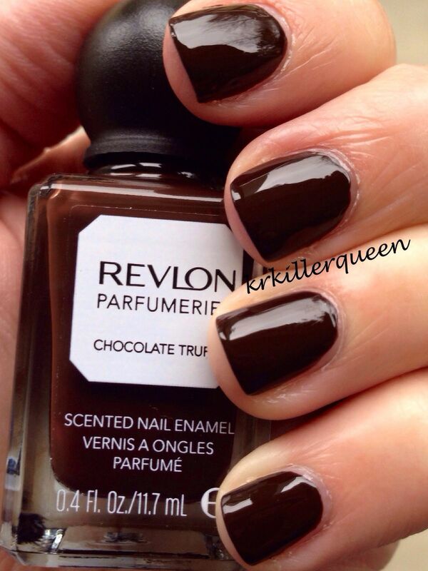 Nail polish swatch / manicure of shade Revlon Chocolate Truffle