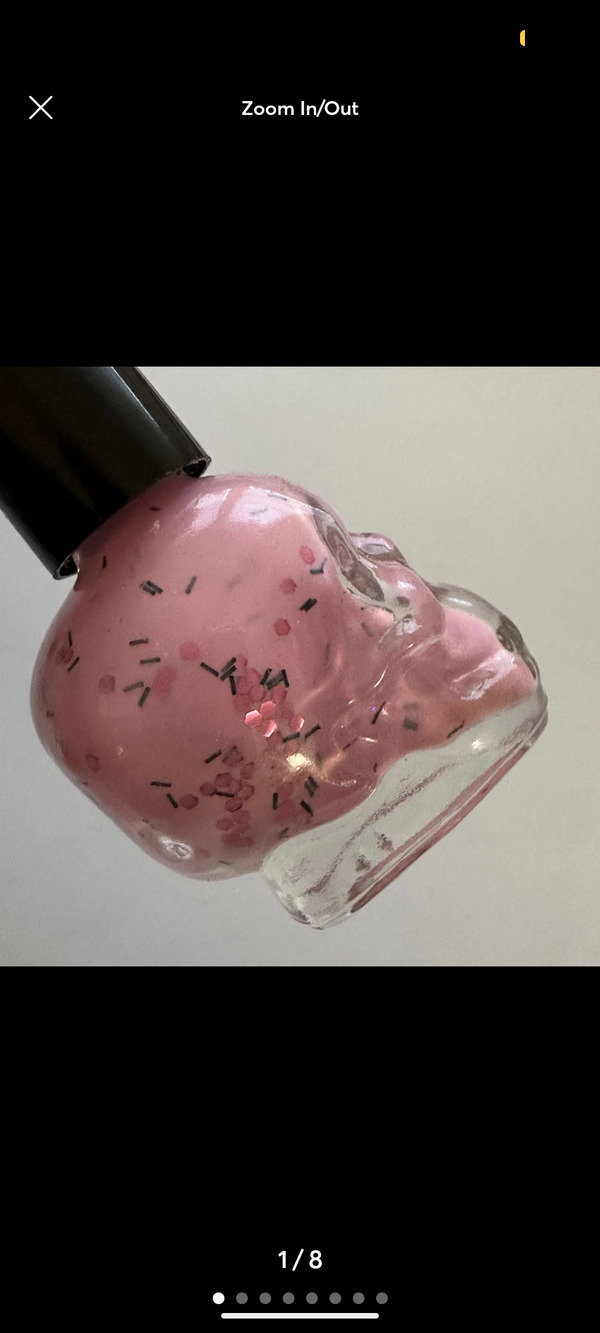 Nail polish swatch / manicure of shade Blackheart Strawberry Eye-Scream