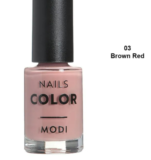 Nail polish swatch / manicure of shade Modi Brown Red