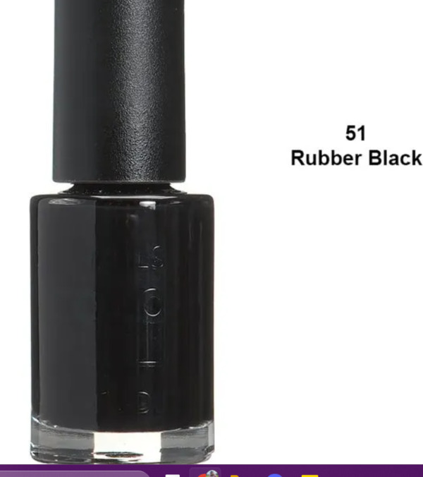 Nail polish swatch / manicure of shade Modi Rubber Black