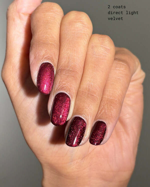 Nail polish swatch / manicure of shade Mooncat Black Widow
