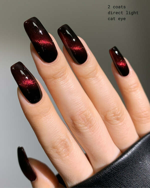 Nail polish swatch / manicure of shade Mooncat Black Widow