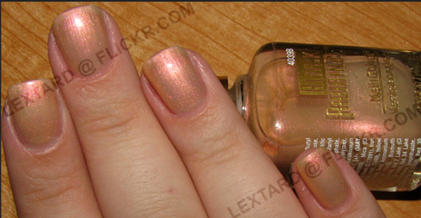 Nail polish swatch / manicure of shade Black Radiance Champagne