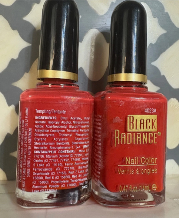 Nail polish swatch / manicure of shade Black Radiance Tempting
