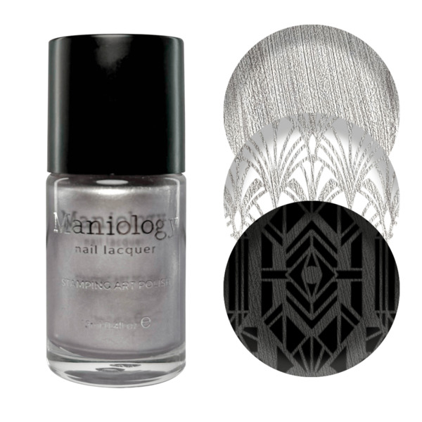 Nail polish swatch / manicure of shade Maniology Silver Screen