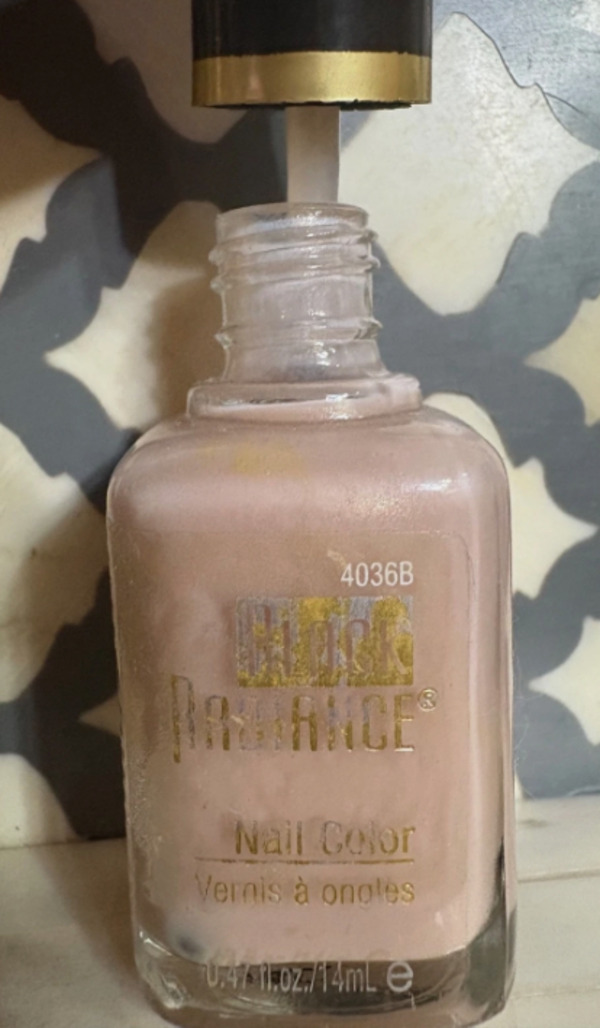 Nail polish swatch / manicure of shade Black Radiance Barely Pink