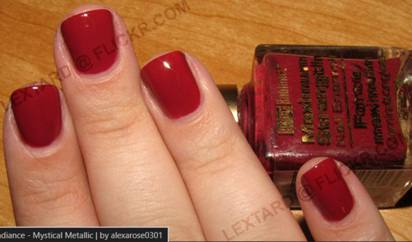Nail polish swatch / manicure of shade Black Radiance Natural Red