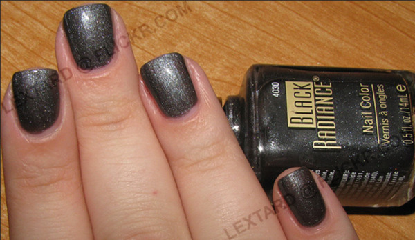 Nail polish swatch / manicure of shade Black Radiance Black Ice