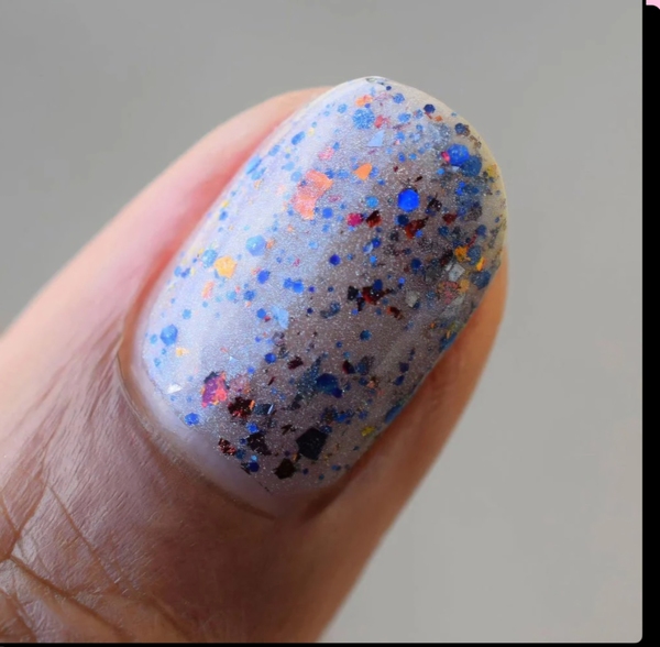 Nail polish swatch / manicure of shade All Mixed Up Lacquers That's America's Ass