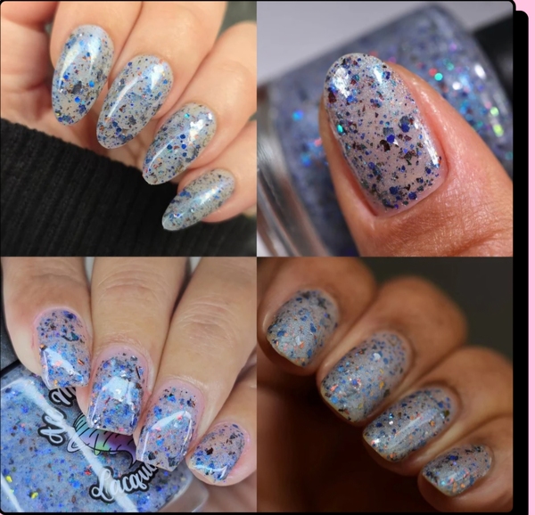 Nail polish swatch / manicure of shade All Mixed Up Lacquers That's America's Ass