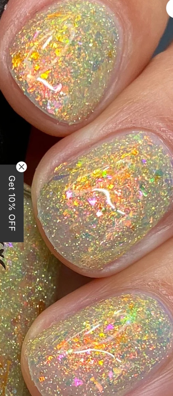 Nail polish swatch / manicure of shade Monarch Lacquer Moon Child