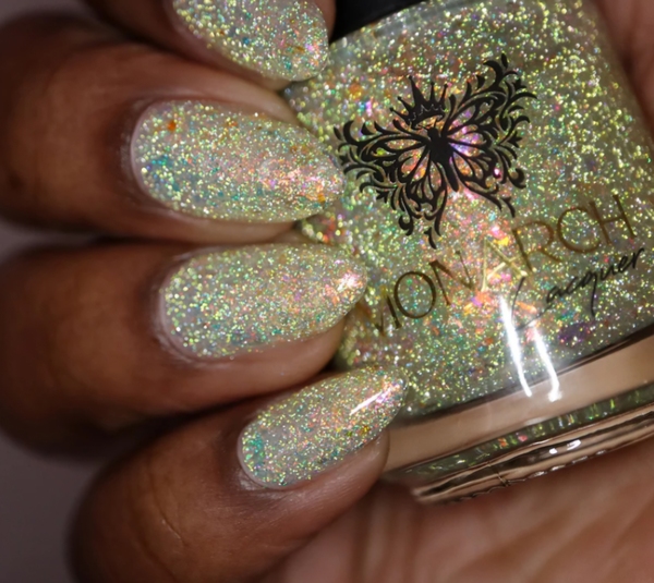 Nail polish swatch / manicure of shade Monarch Lacquer Moon Child