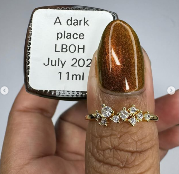 Nail polish swatch / manicure of shade Lilypad Lacquer A Dark Place