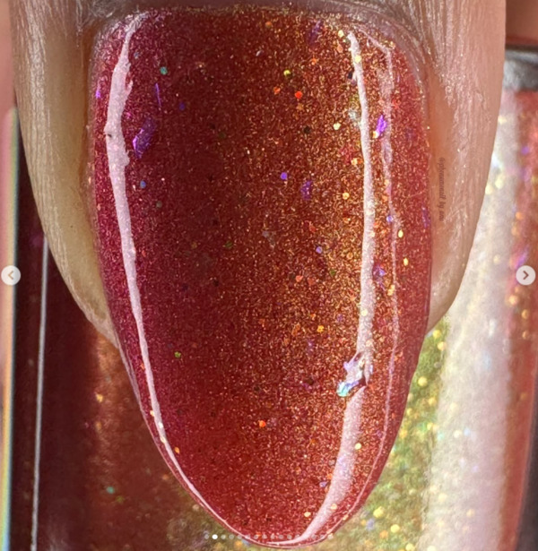 Nail polish swatch / manicure of shade Lilypad Lacquer One Two Freddy's Coming For You