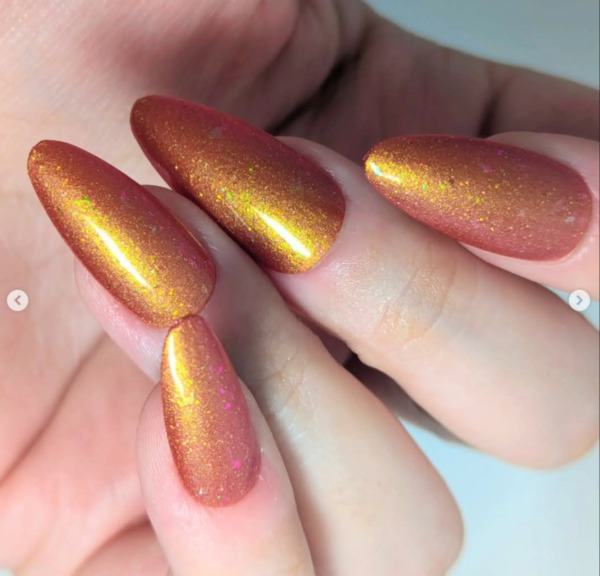 Nail polish swatch / manicure of shade Lilypad Lacquer One Two Freddy's Coming For You