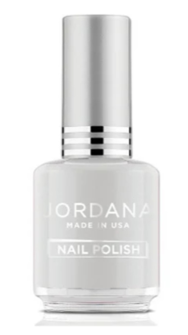 Nail polish swatch / manicure of shade Jordana White Pearl
