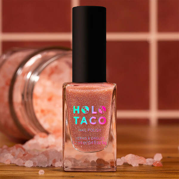Nail polish swatch / manicure of shade Holo Taco Pink Himalayan Salt