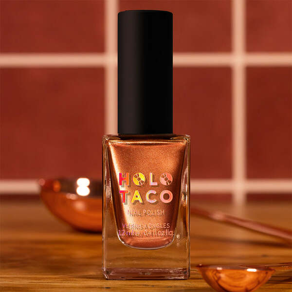 Nail polish swatch / manicure of shade Holo Taco Copper Coated