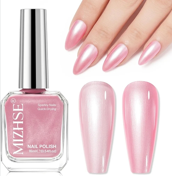 Nail polish swatch / manicure of shade Mizhse Pearl Light Pink