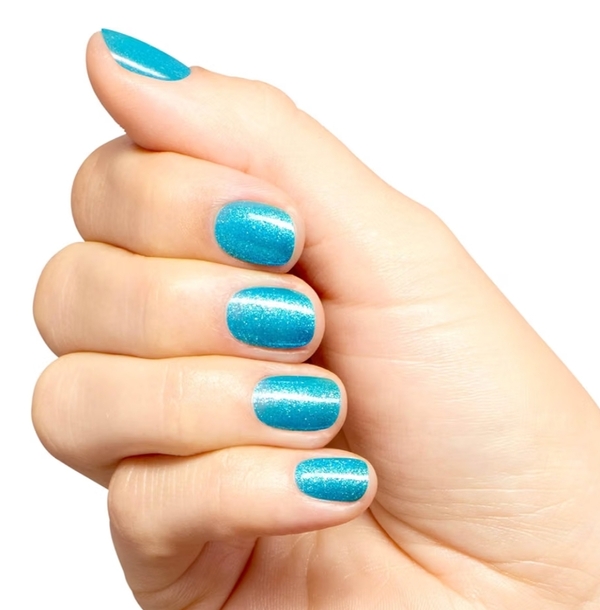 Nail polish swatch / manicure of shade OPI Sky Blue's the Limit