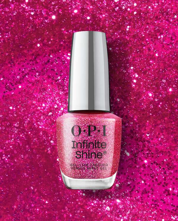 Nail polish swatch / manicure of shade OPI Infinite Shine Candy 4 My Sweet Tart