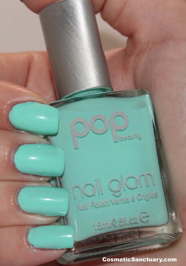 Nail polish swatch / manicure of shade Pop beauty Mint Magic
