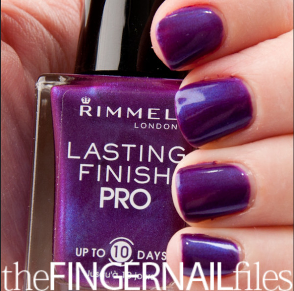 Nail polish swatch / manicure of shade Rimmel Violet Metal