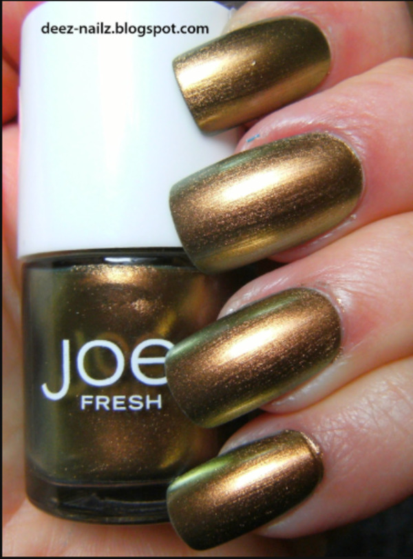 Nail polish swatch / manicure of shade Joe Fresh Copper