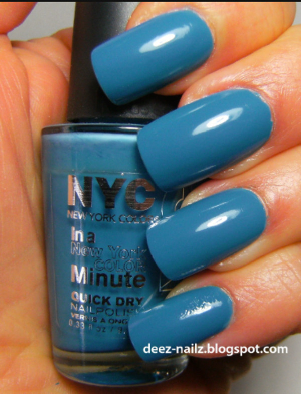 Nail polish swatch / manicure of shade NYC Water Street Blue