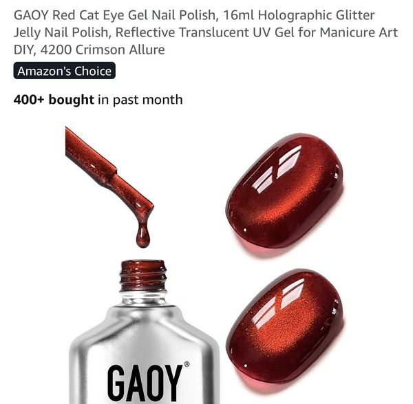 Nail polish swatch / manicure of shade Gaoy 4200 Crimson Allure