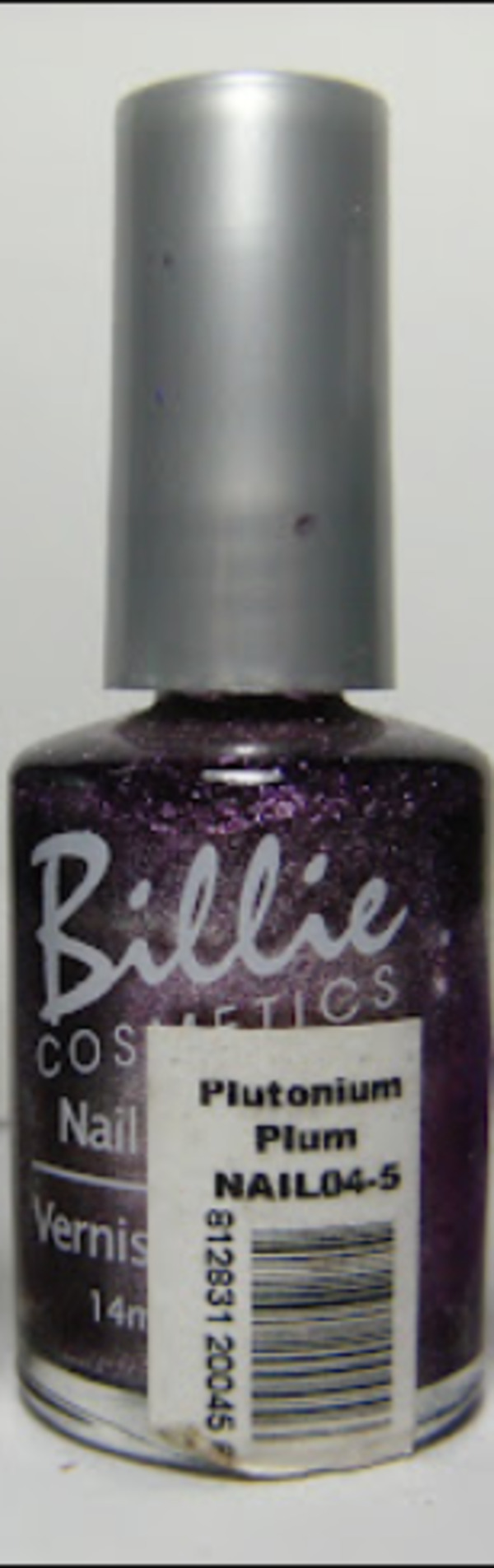 Nail polish swatch / manicure of shade Billie Cosmetics Plutonium Plum