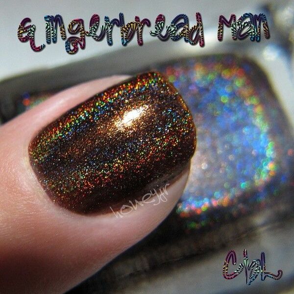 Nail polish swatch / manicure of shade Colors by Llarowe Gingerbread Man