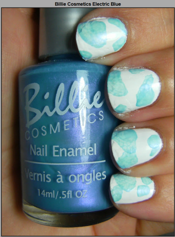 Nail polish swatch / manicure of shade Billie Cosmetics Electric Blue