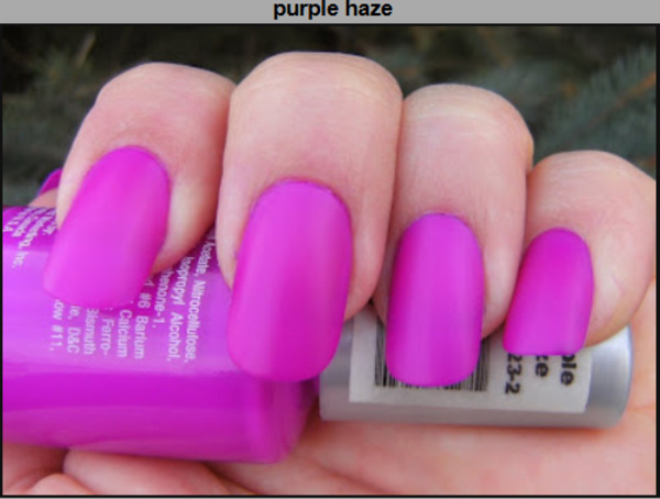 Nail polish swatch / manicure of shade Billie Cosmetics Purple Haze