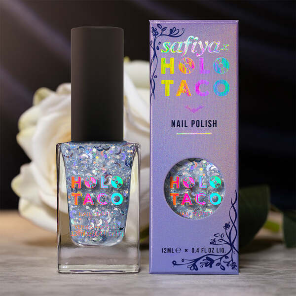 Nail polish swatch / manicure of shade Holo Taco Crescent Moon Taco