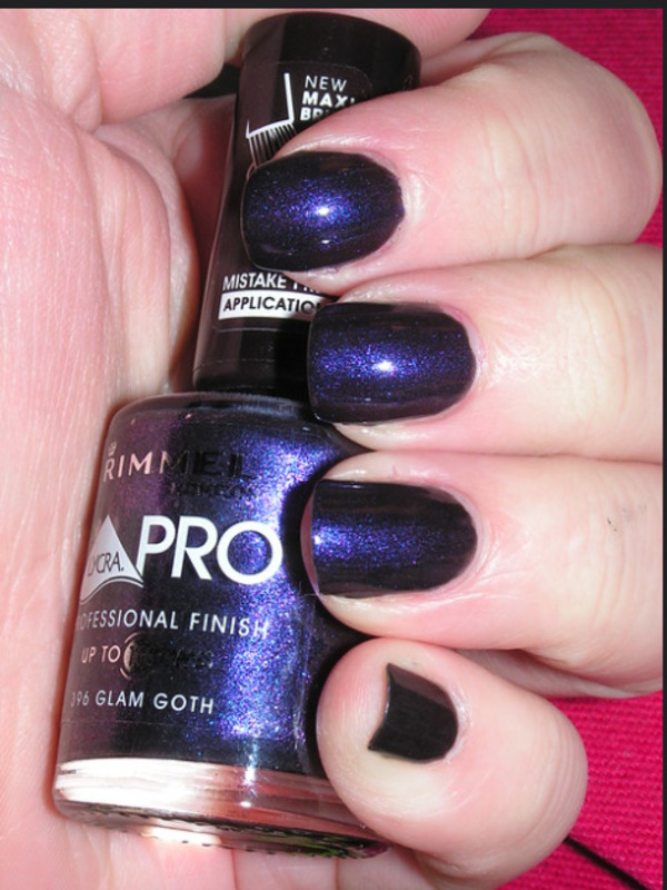 Nail polish swatch / manicure of shade Rimmel Glam Goth