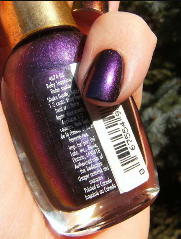 Nail polish swatch / manicure of shade Sally Hansen Ruby Sapphire