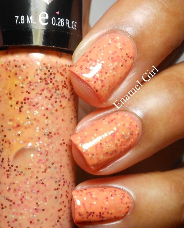 Nail polish swatch / manicure of shade Hard Candy Peach Pop