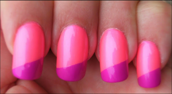 Nail polish swatch / manicure of shade Billie Cosmetics Electric Pink