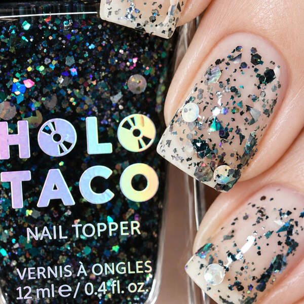 Nail polish swatch / manicure of shade Holo Taco Chopped Holo