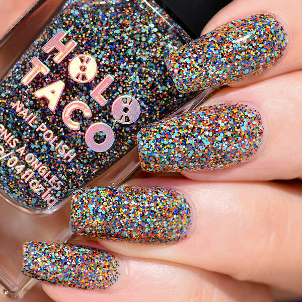 Nail polish swatch / manicure of shade Holo Taco Overstimulated.exe