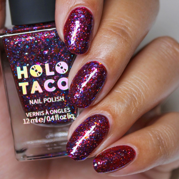 Nail polish swatch / manicure of shade Holo Taco Doomscroll Or Die